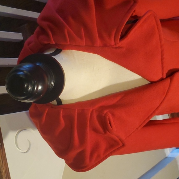 Vibrant red shawl collar dress coat - Picture 2 of 11